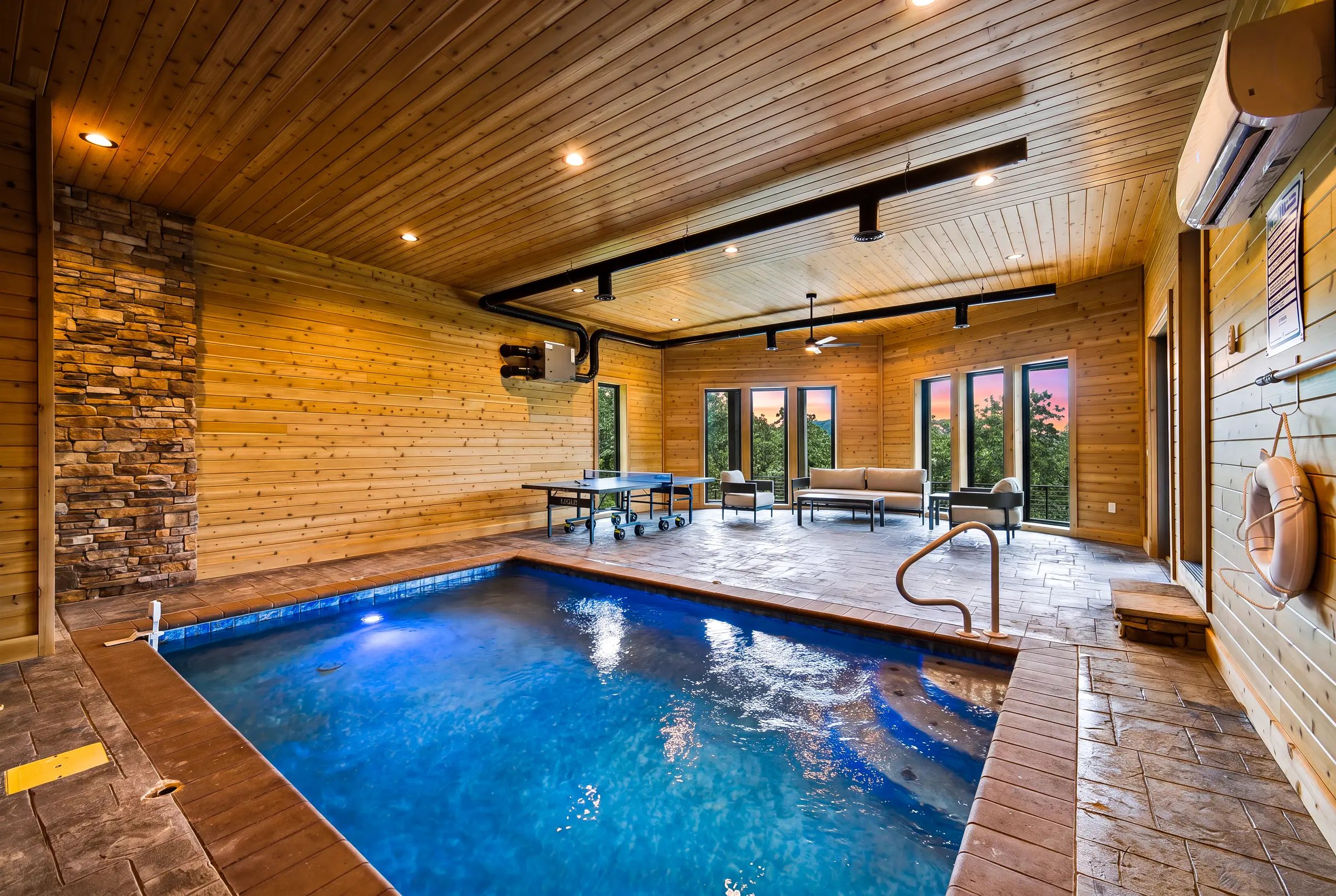 Indoor pool and spa room at Milk and Honey