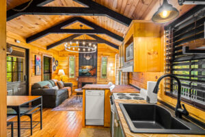 Kitchen area in a STR listing photographed in Sevierville TN