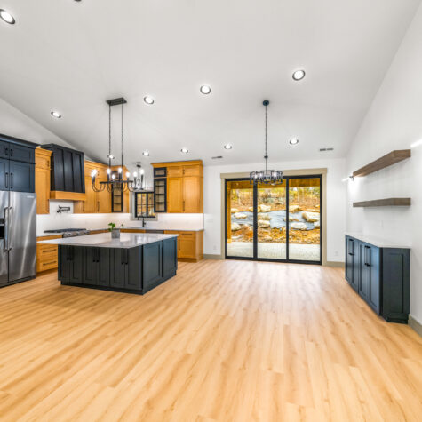 New construction kitchen and dining area shot photographed in Lo
