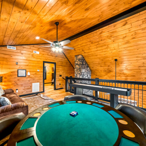 Cabin Loft area of an STR Property photographed in Pigeon Forge