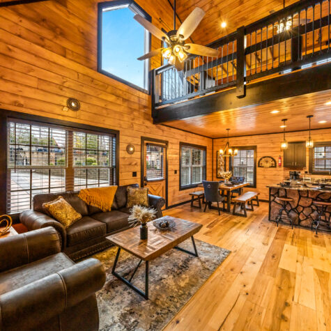 Open Living Space cabin shot of an STR property located in Pigeo