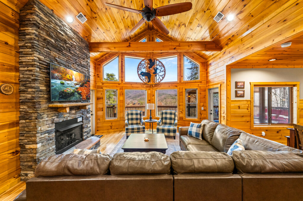 Living Room Shot with views of Wears Valley - Photographed in Sevierville TN