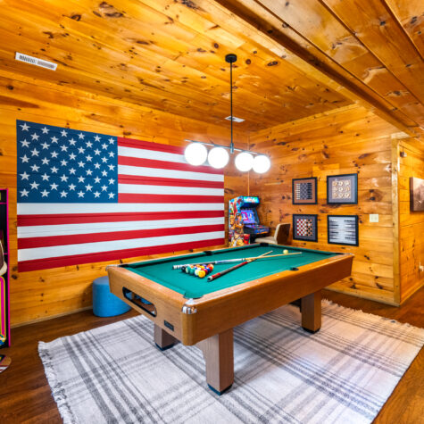 Game Room of an STR property photographed in Pigeon Forge TN