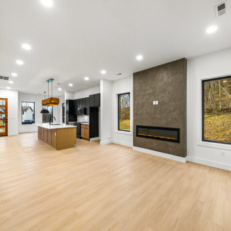 Open living space of a new contruction MLS listing photographed