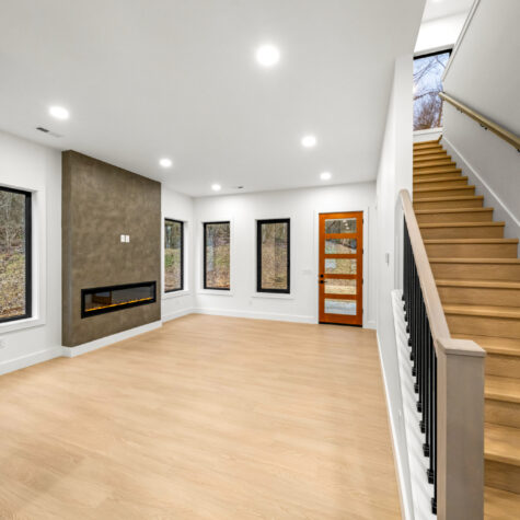 Open living space of a new contruction MLS listing photographed