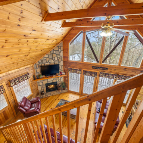 Cabin Living Room from Loft View &ndash; Sevierville Tennessee