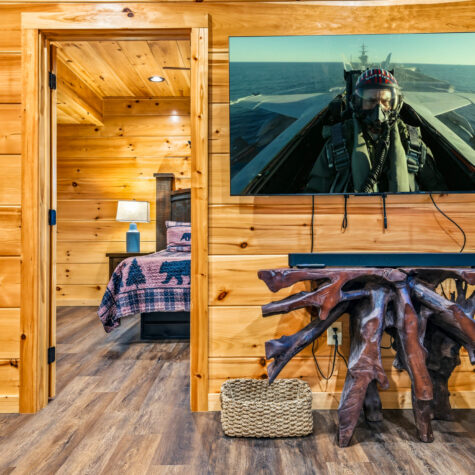 Cabin Entertainment Room with Theater Seating &ndash; Pigeon Forge Tennessee