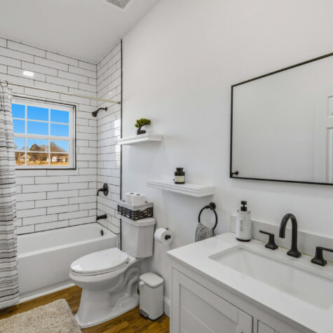 Modern White Bathroom with Subway Tile &ndash; Athens Tennessee Real Estate Photography